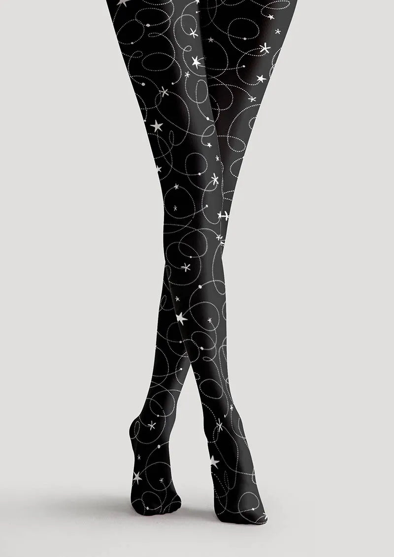 Geometric Art Star Chain Tights Hosiery Pantyhose