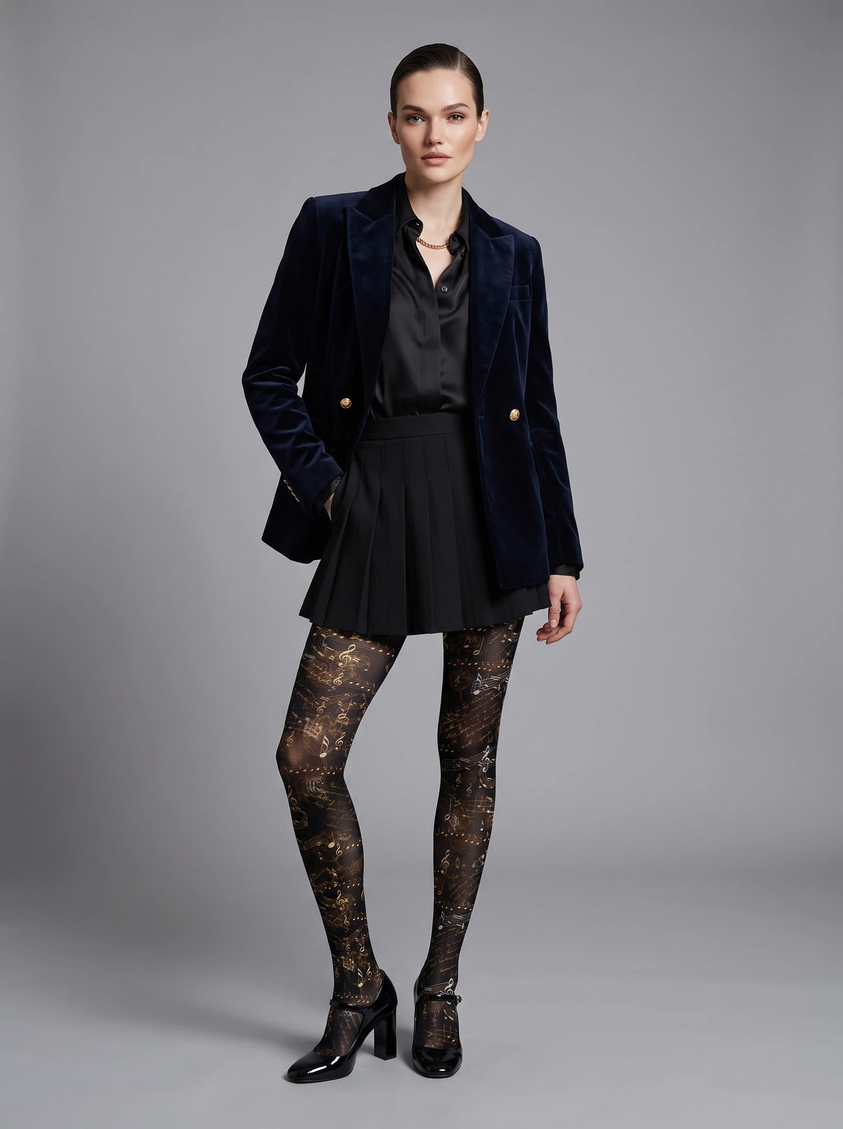 Black Music Rose Tights