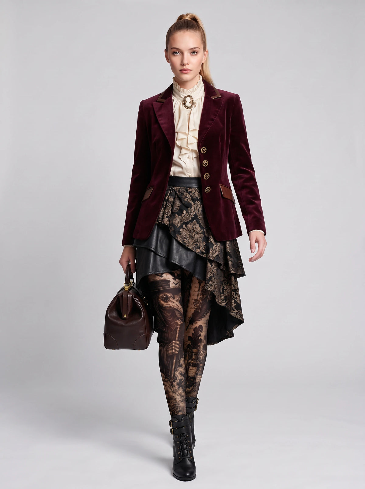 Black Plague Doctor Tights