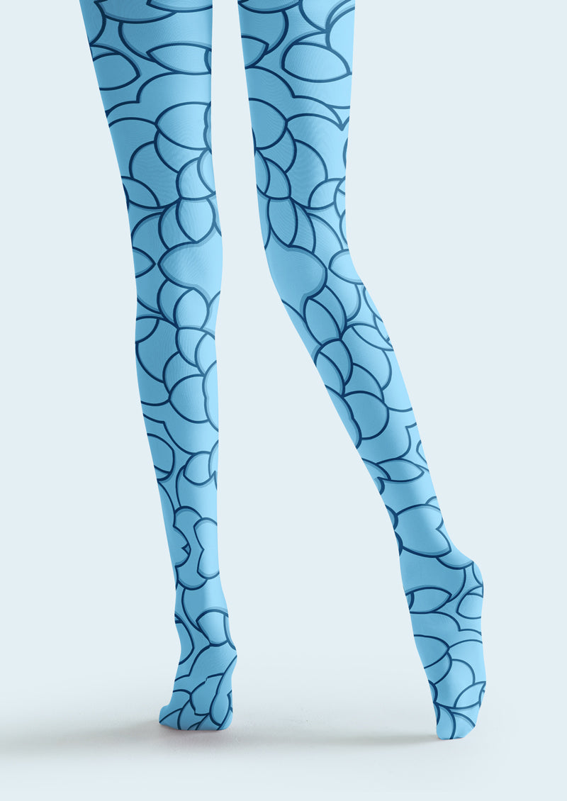 Blue Petal Geometric Tights Hosiery Pantyhose