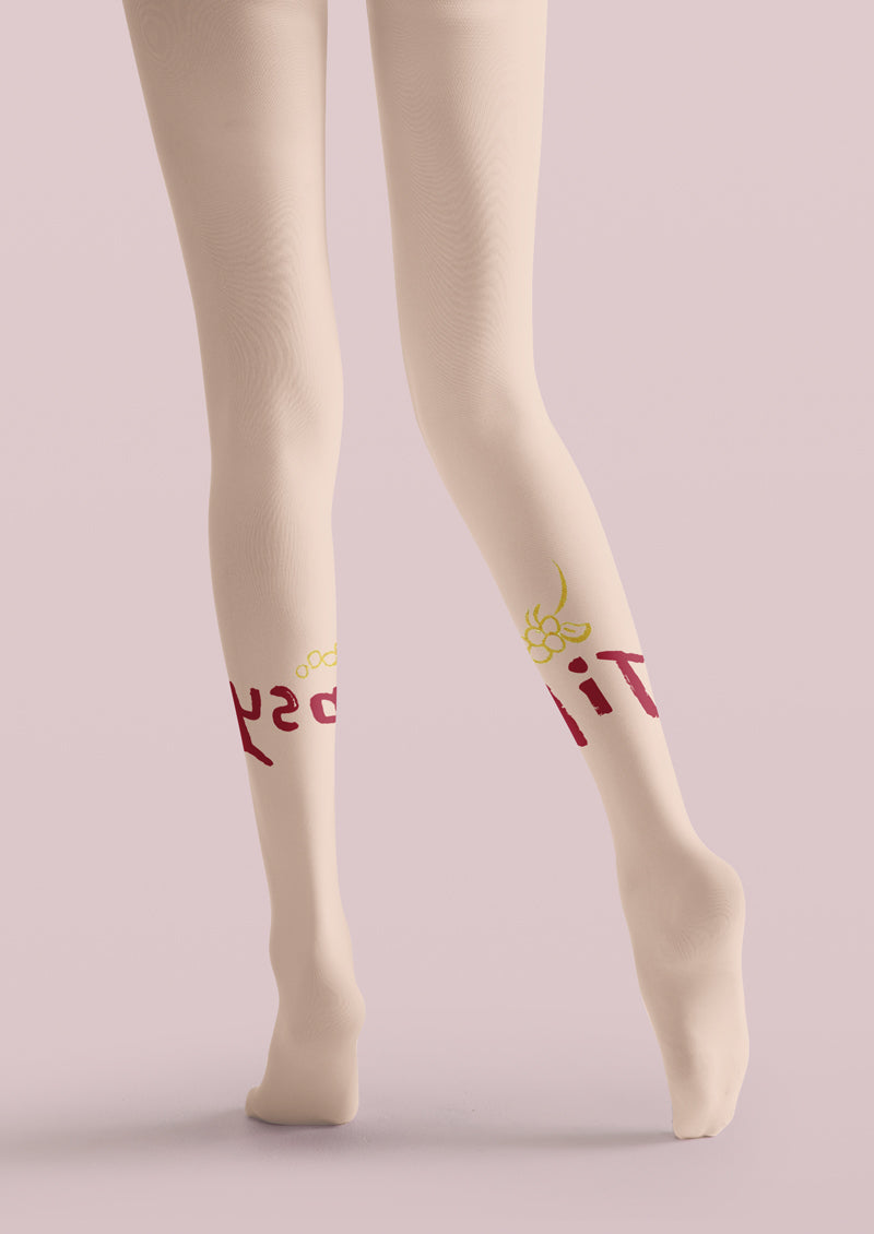 Tipsy Wine Glass Printed Tights Hosiery Pantyhose