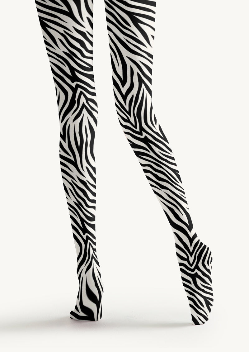 Zebra Striped Printed Tights Hosiery Pantyhose