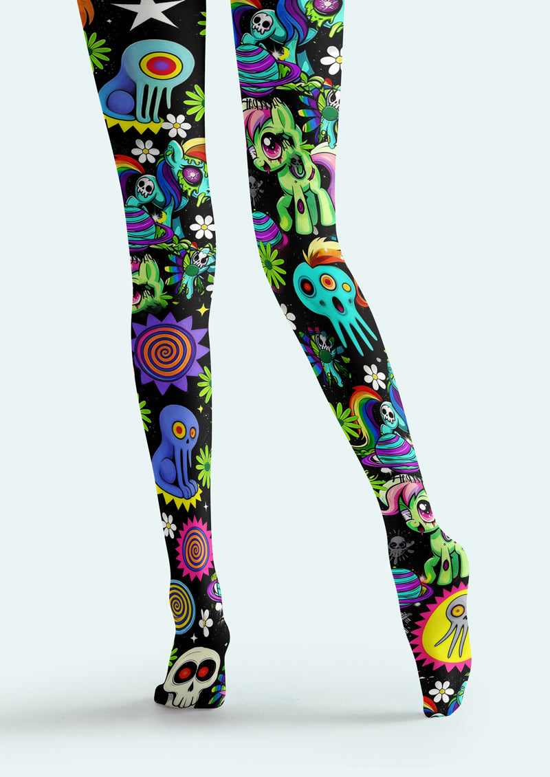 Trippy Cartoon Tights Hosiery Pantyhose