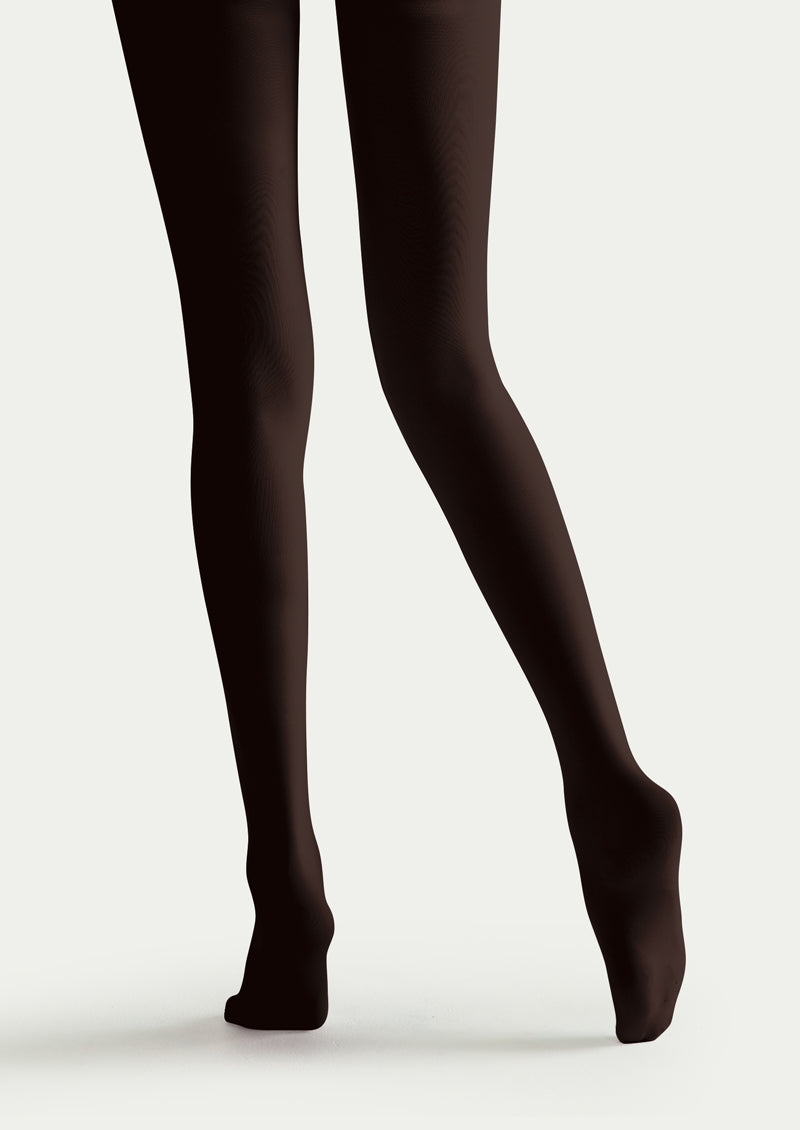 Black White Floral Art Tights Hosiery Pantyhose