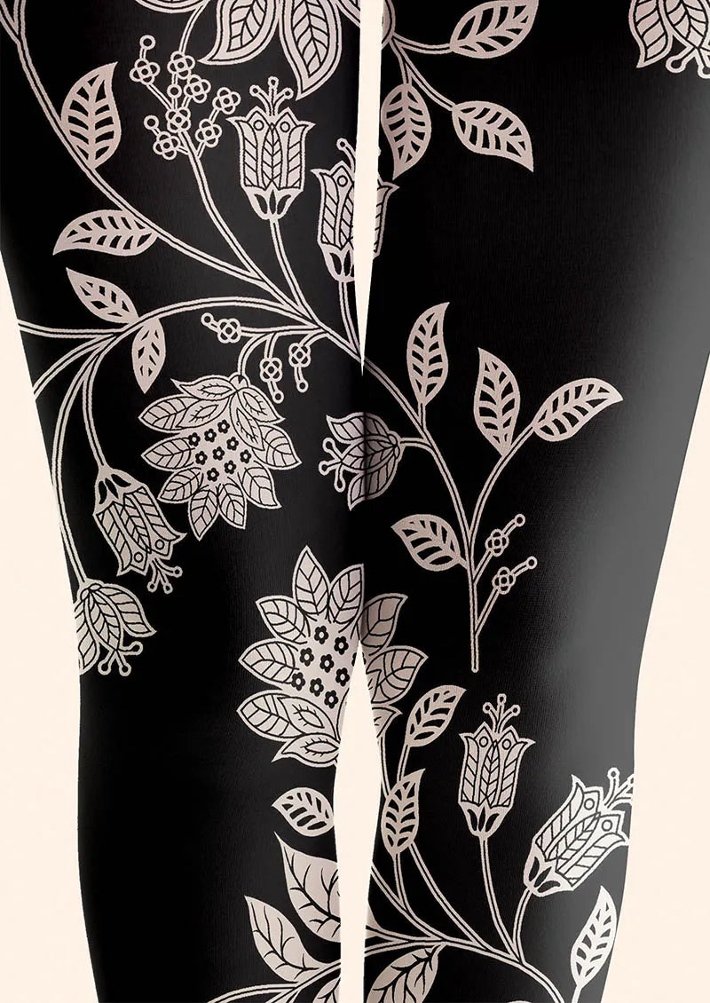 Floral pattern Midnight Bloom Tights Hosiery Pantyhose