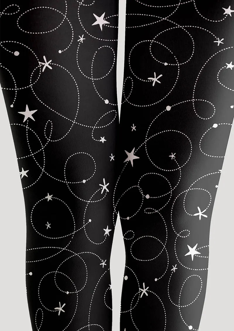 Geometric Art Star Chain Tights Hosiery Pantyhose