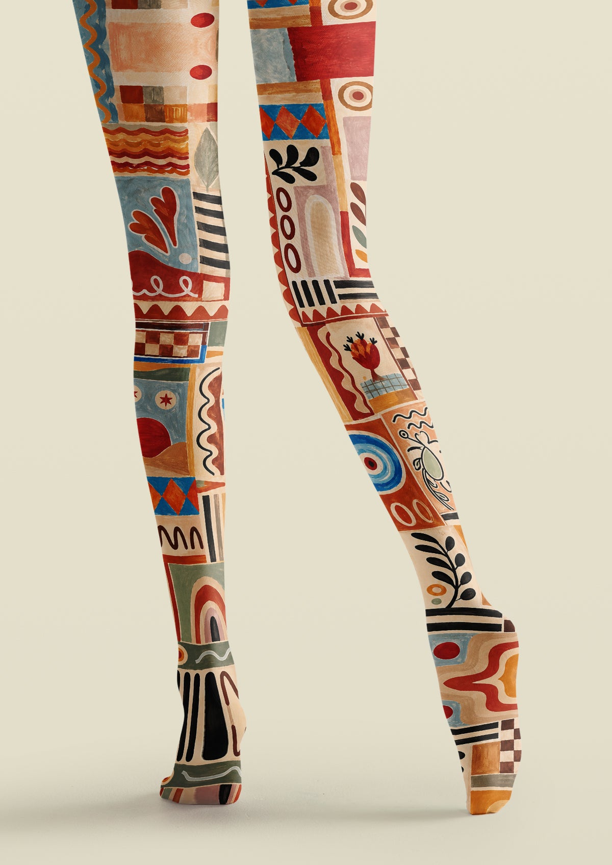 Multicolor Patchwork Tights