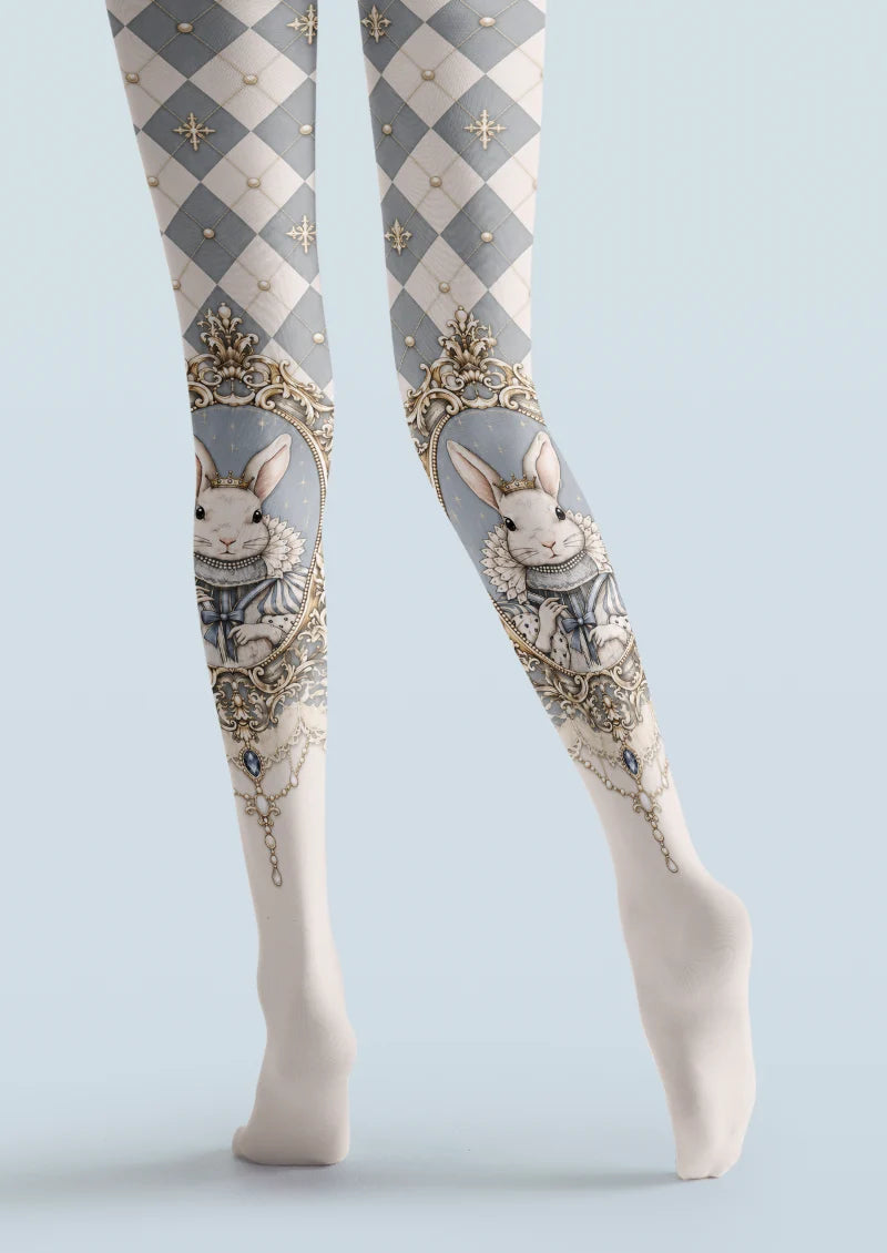 Gray Crowned Rabbit Tights
