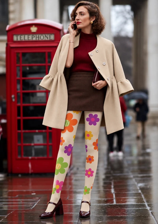 Ivory Rounded Flower Tights