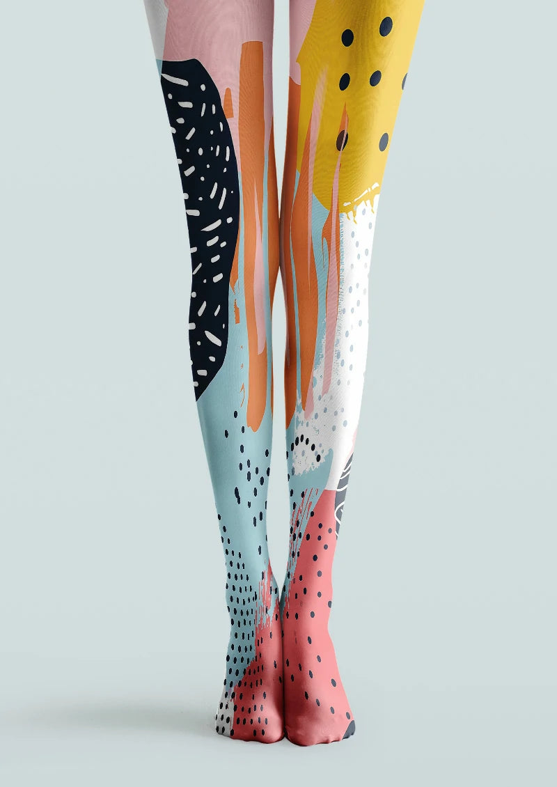 Abstract Pop Art Polka Dot Tights Hosiery Pantyhose