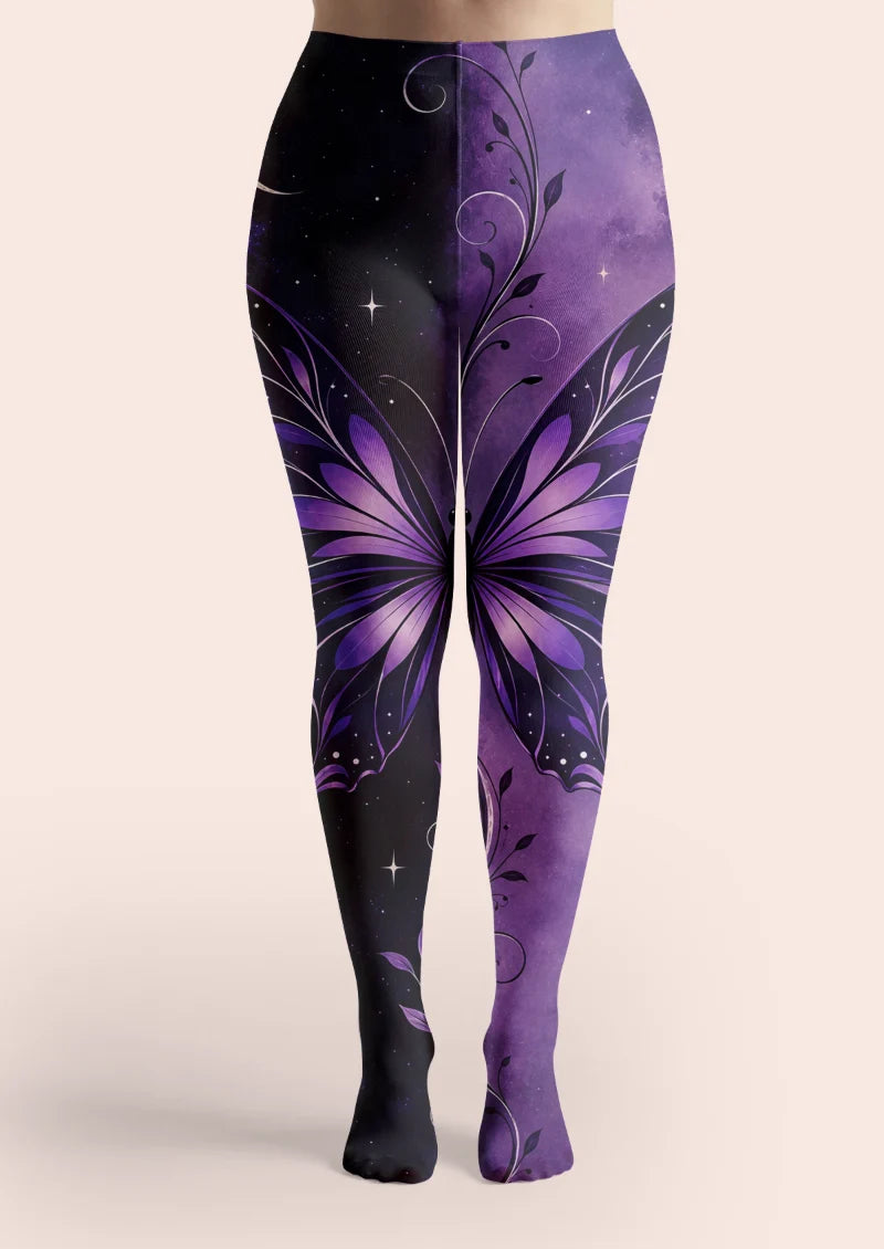 Purple Butterfly Tights