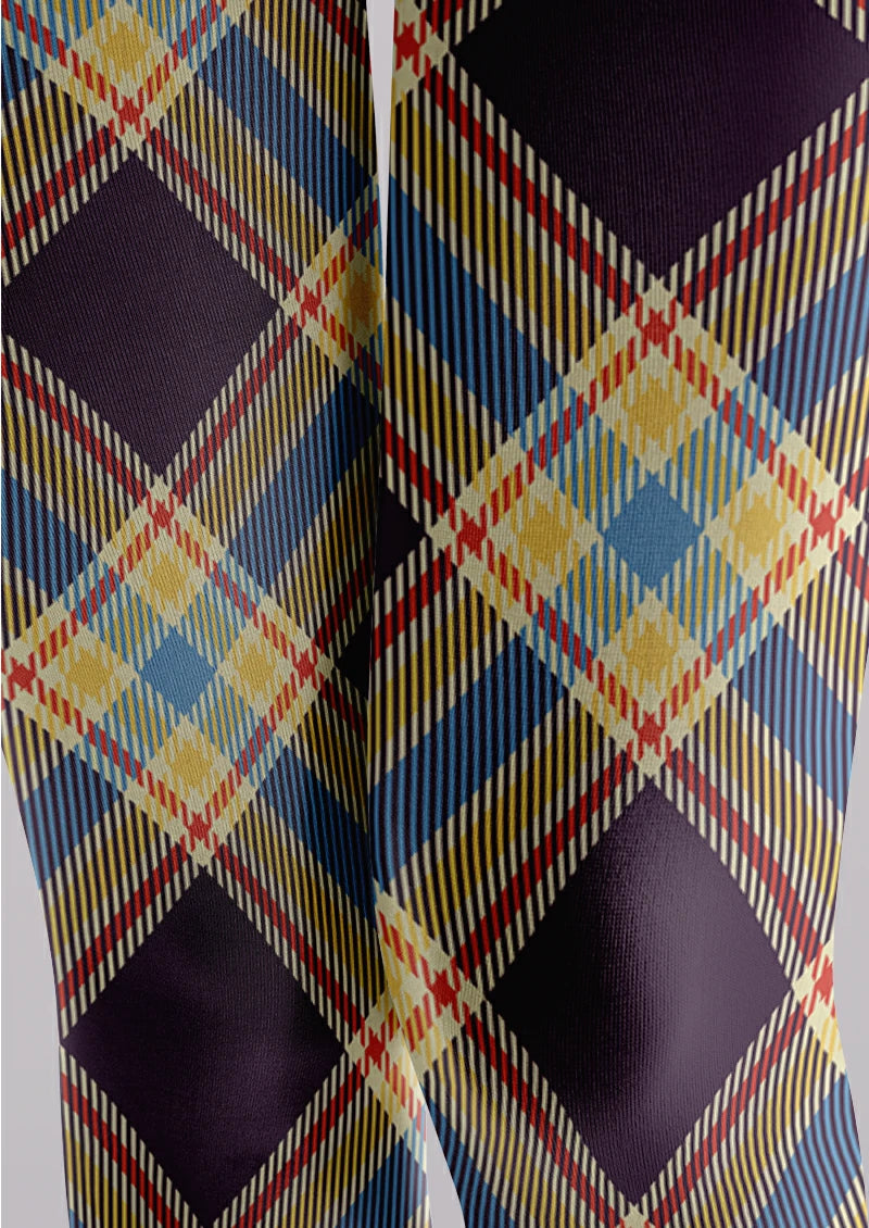 Multicolor Tartan Plaid Tights