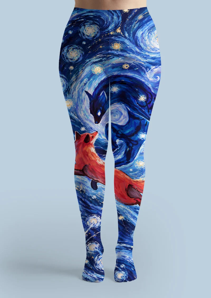 Blue Starry Fox Tights