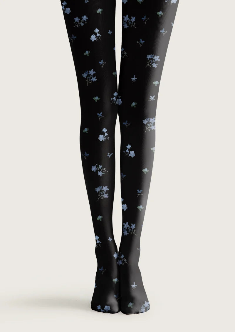 Black Petite Bouquet Tights