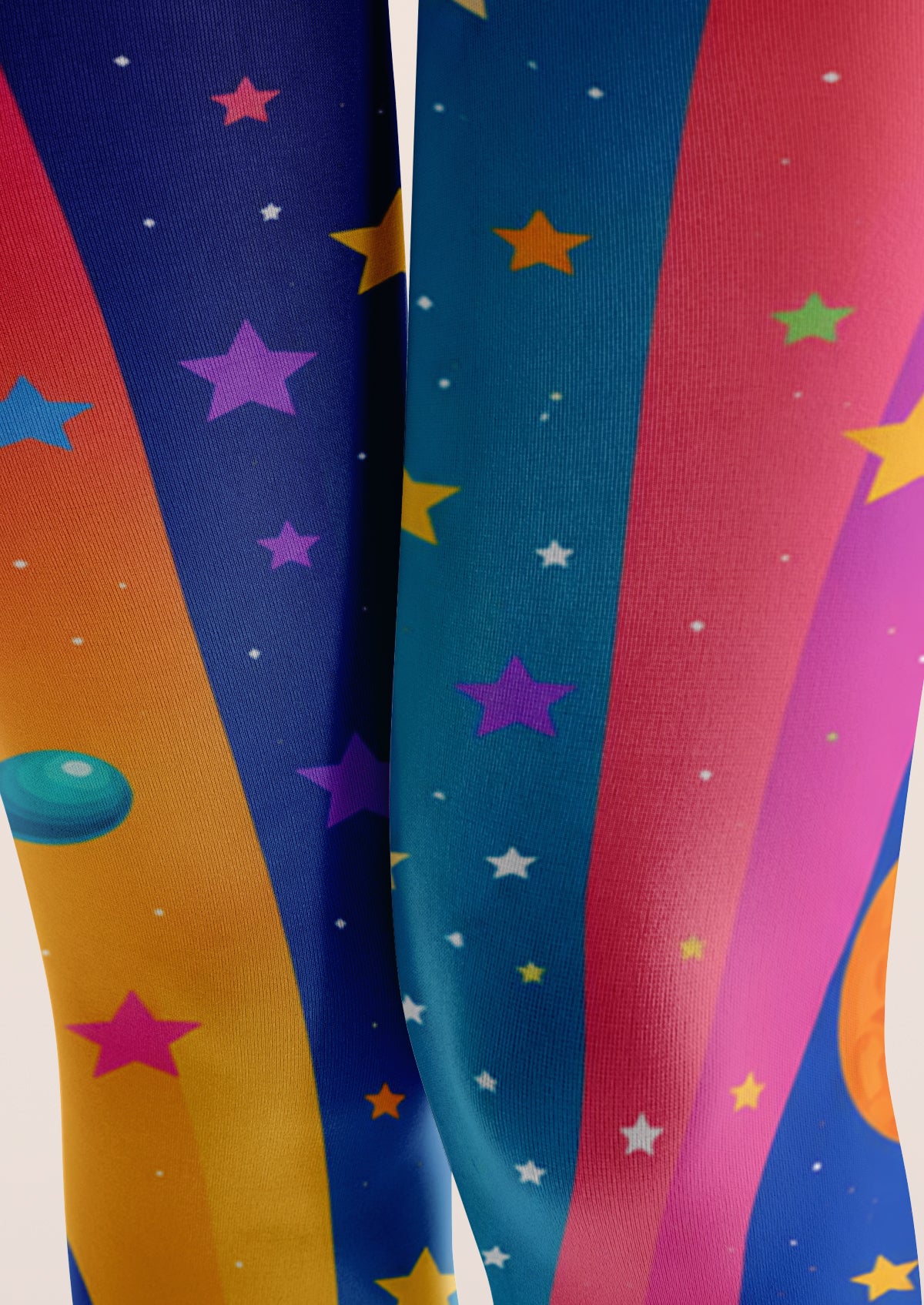Rainbow Galaxy Star Print Tights Hosiery Pantyhose