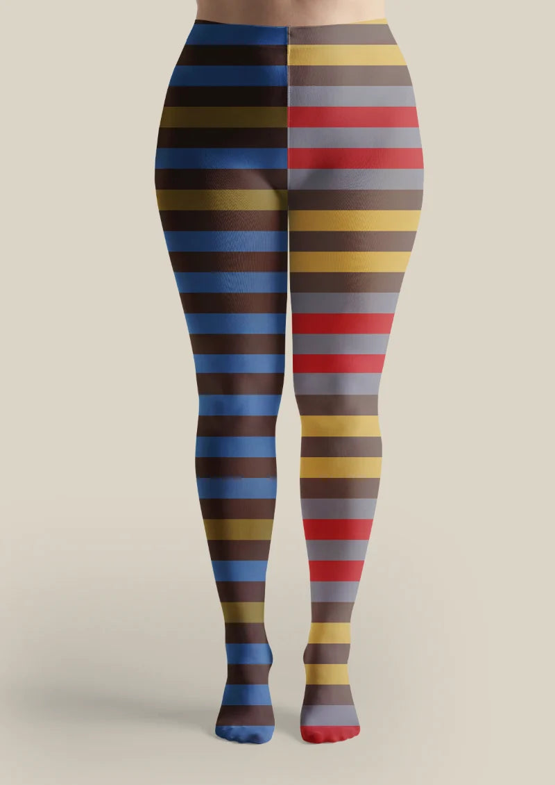 Multicolor Horizontal Stripe Tights