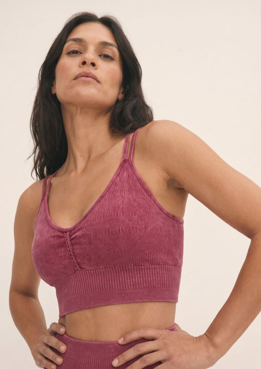 Rosewood Mineral Wash Seamless Leggings & Bra Set
