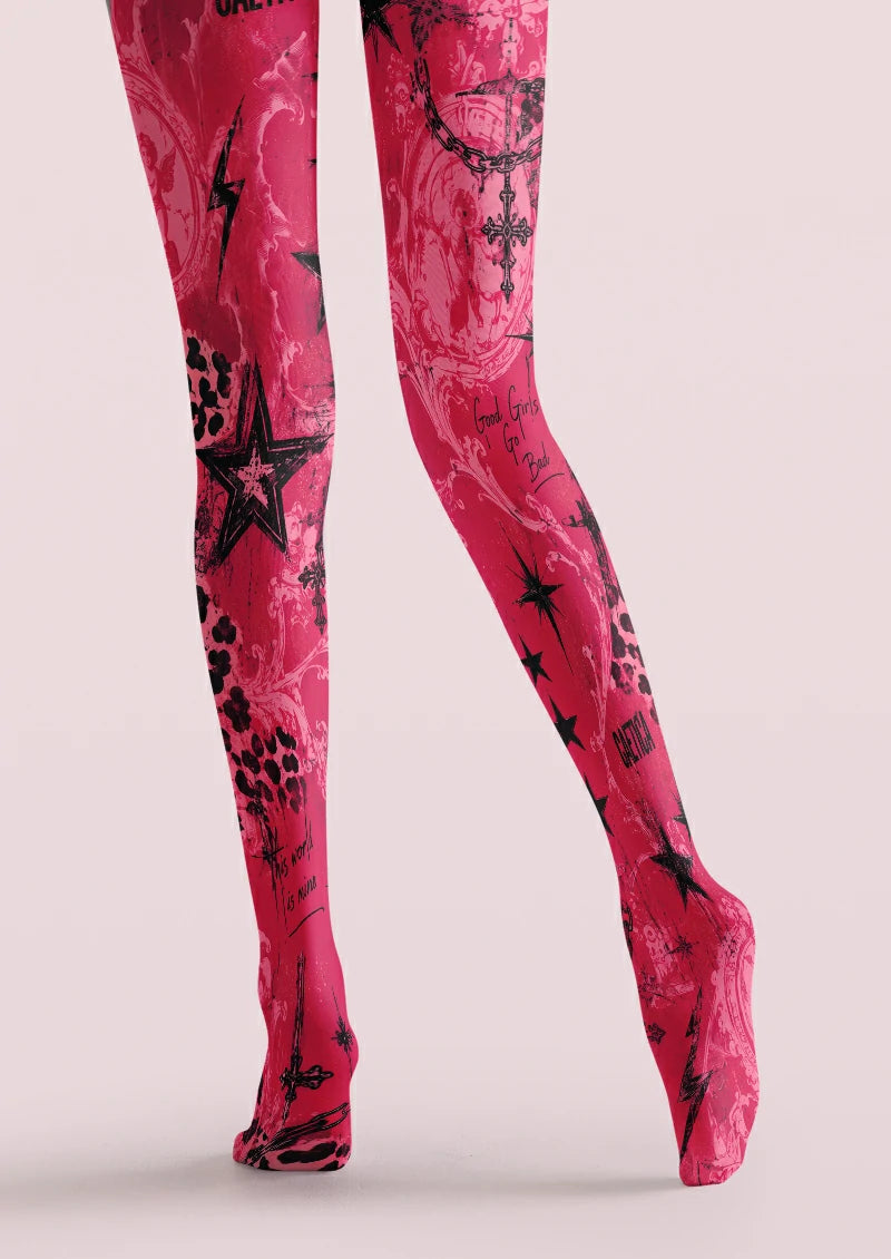 Pink Star Graphic Tights