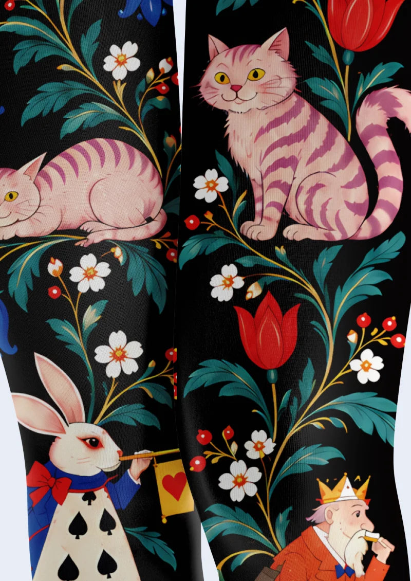 Black Storybook Floral Tights