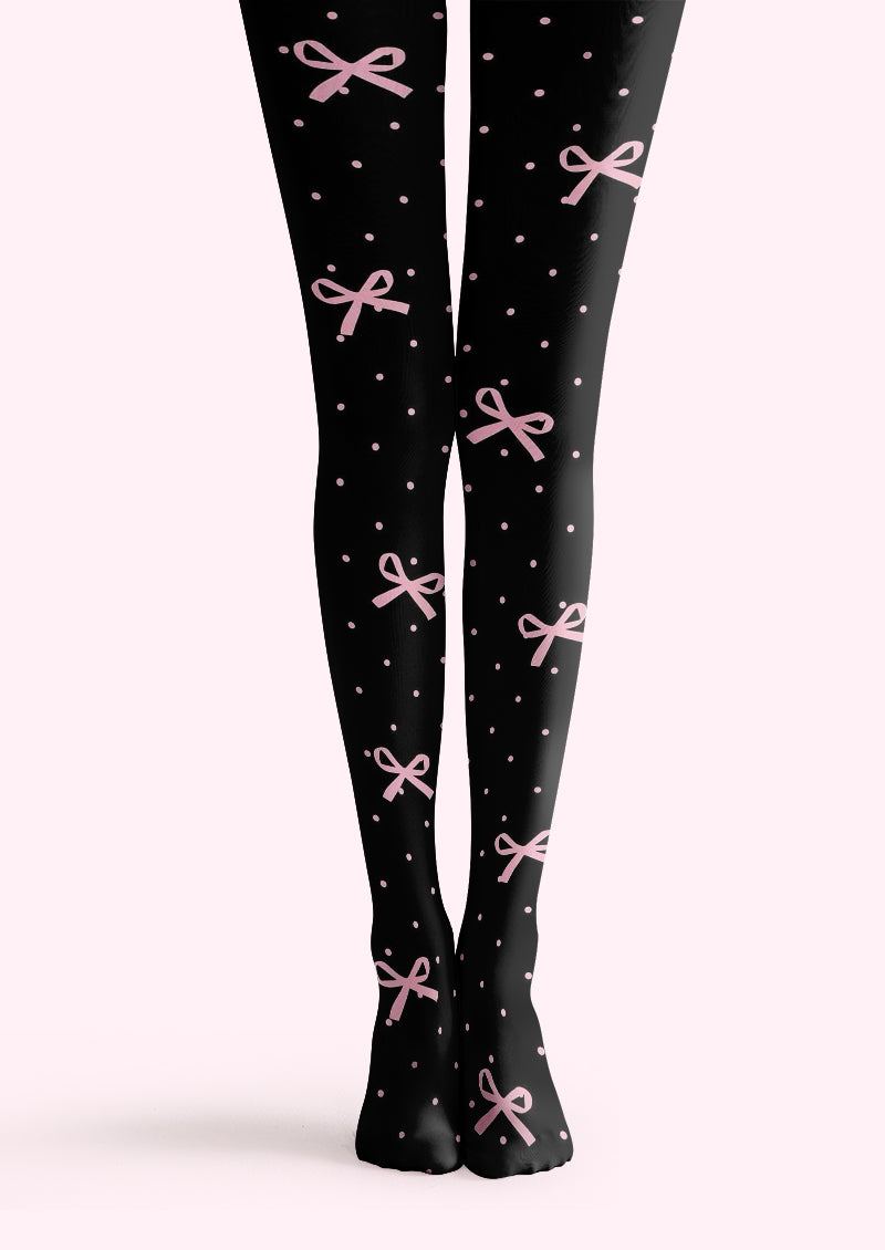 Polka Dot Bow Printed Tights Hosiery Pantyhose