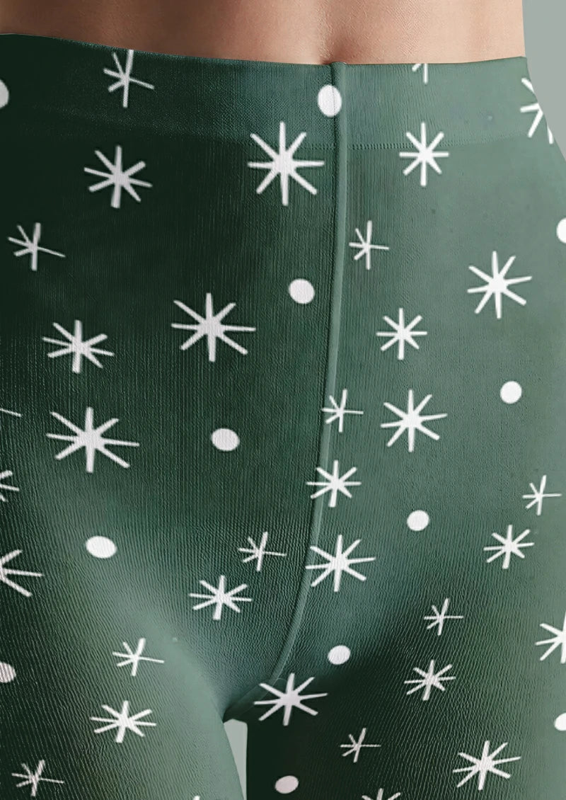 Green Snowman and Bear Tights