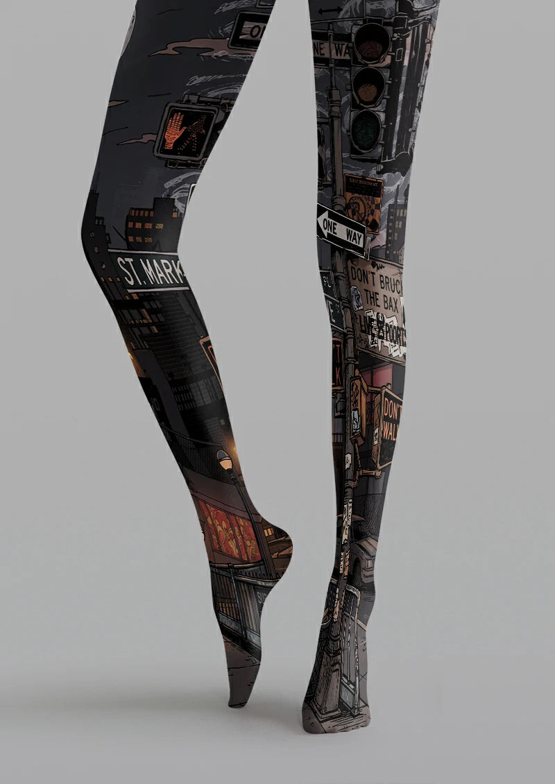 Gray City Street Tights