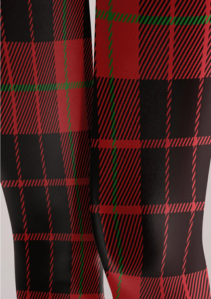 Black Red Plaid Tights