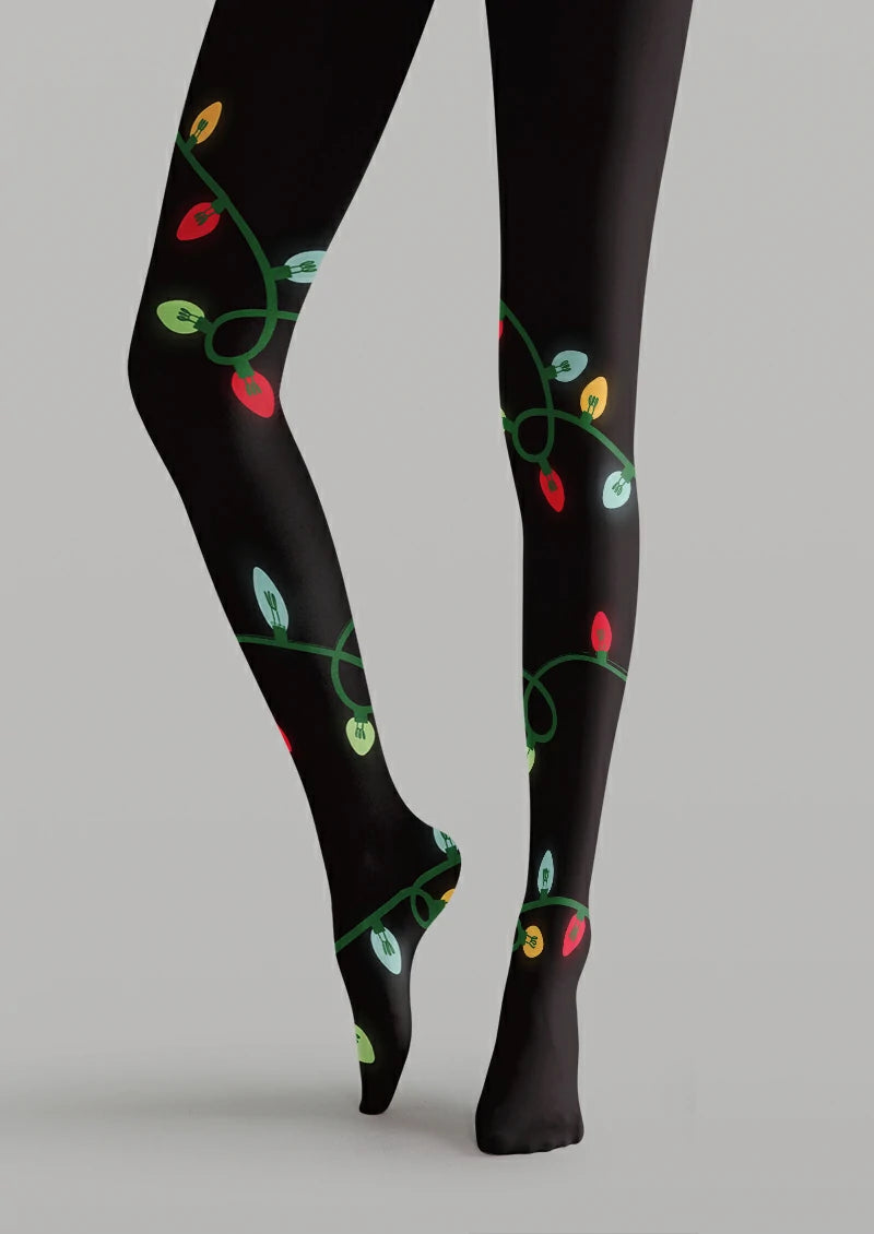 Black Christmas Light Tights
