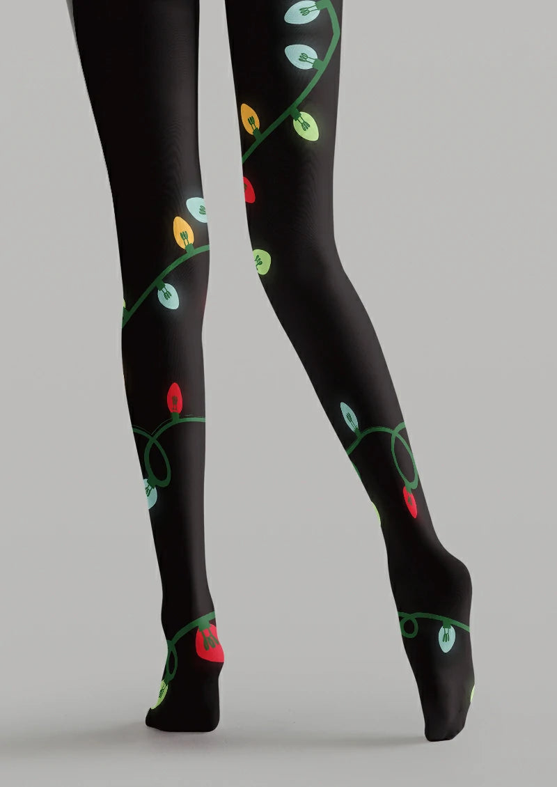 Black Christmas Light Tights