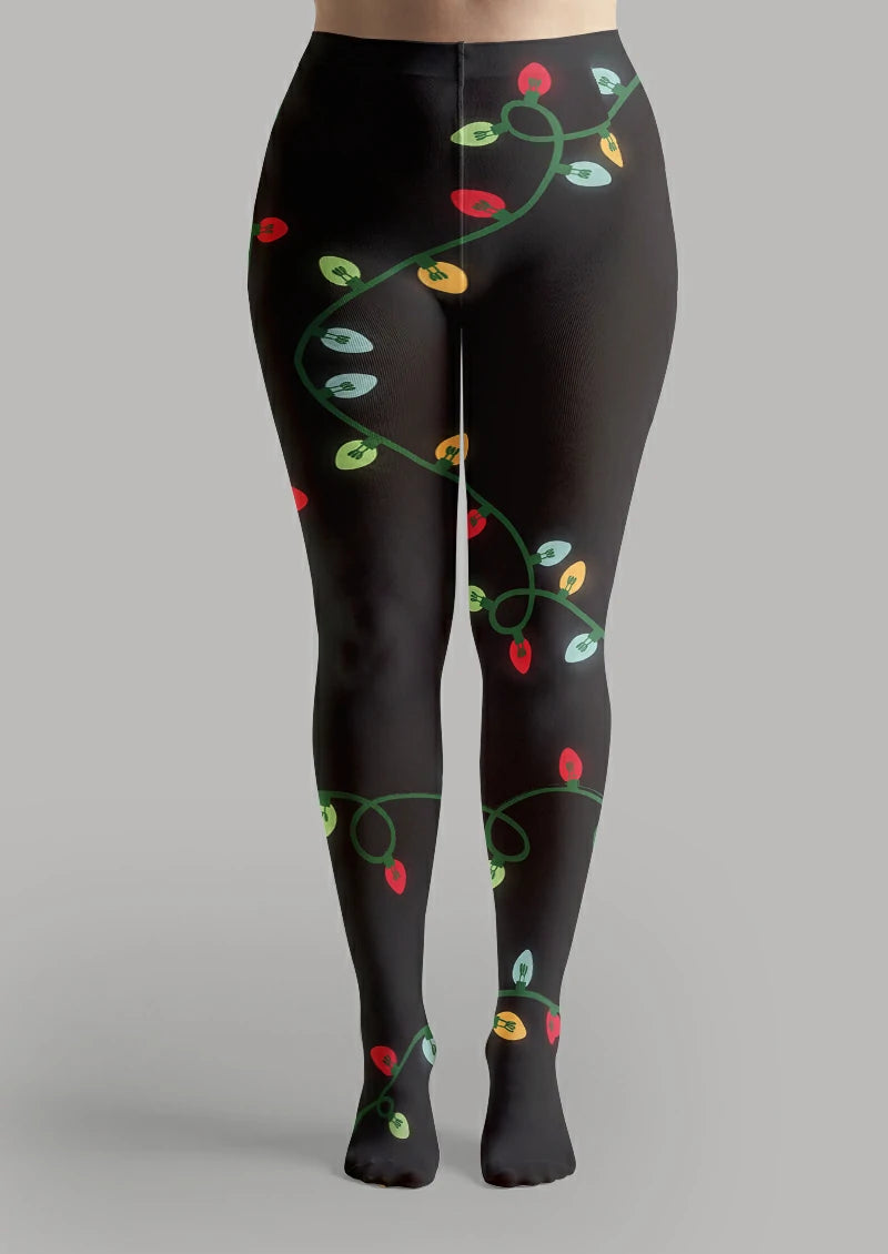 Black Christmas Light Tights