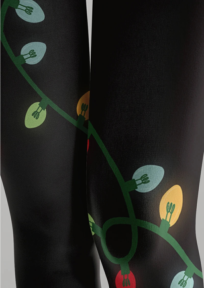 Black Christmas Light Tights