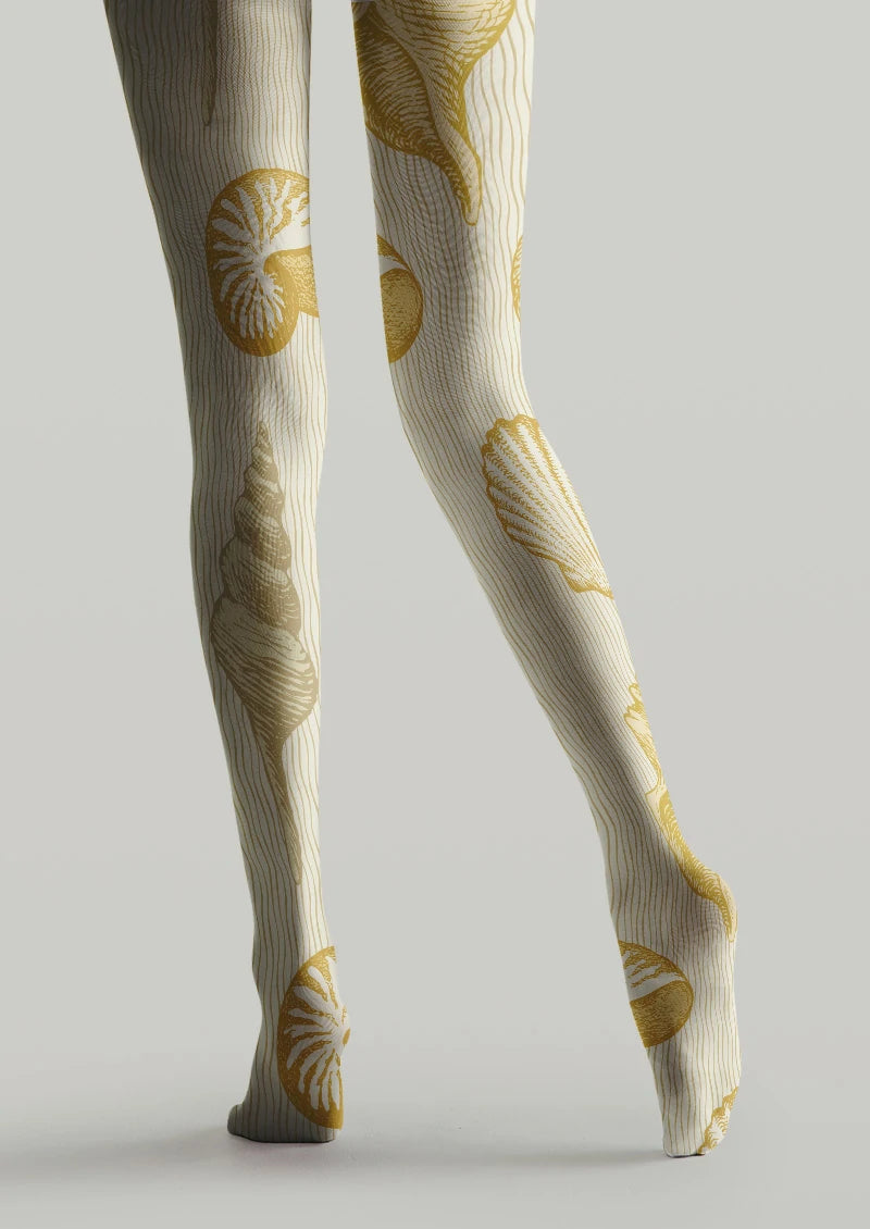 Seashell Pinstripe Graphic Tights Hosiery Pantyhose