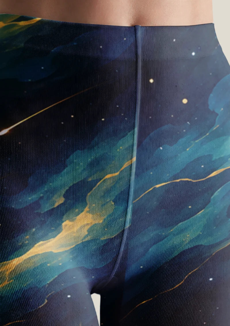 Navy Rose and Moon Tights