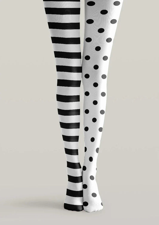 Striped Polka Dot Contrast Tights Hosiery Pantyhose