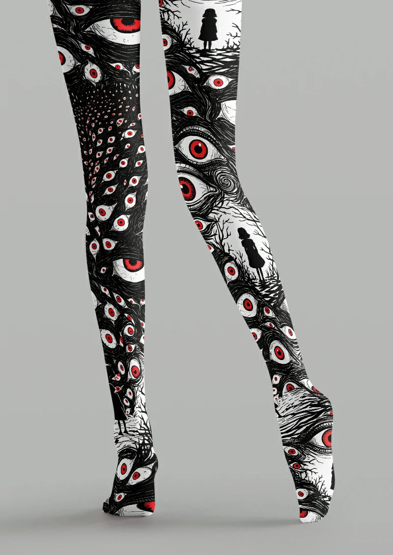 Black Red Eye Tights