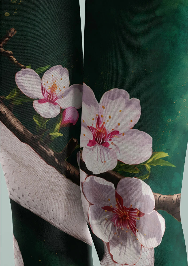 Green Snake and Blossom Tights