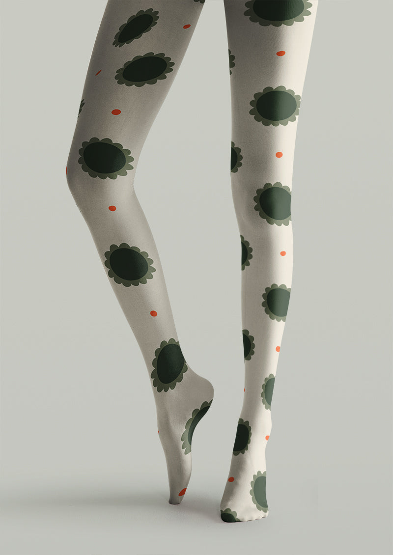 Polka Dots Floral Print Tights Hosiery Pantyhose