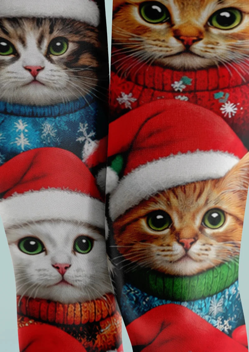 Red Christmas Cat Tights