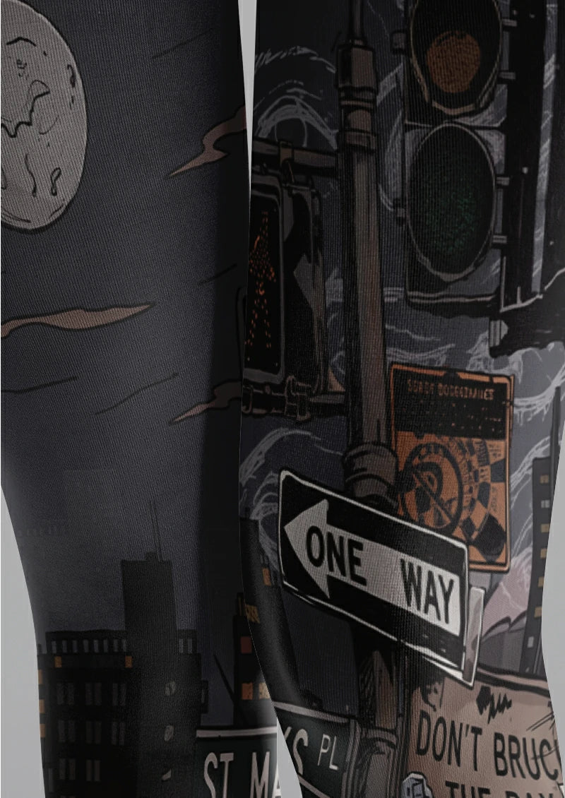 Gray City Street Tights