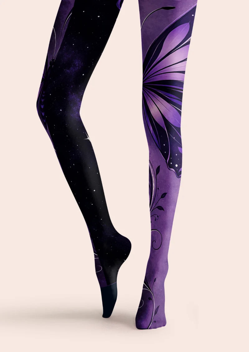 Purple Butterfly Tights