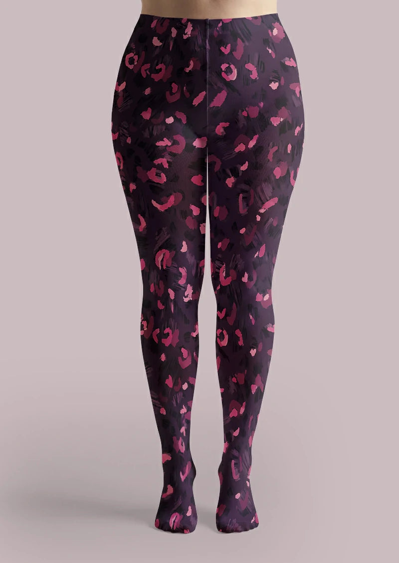 Purple Pink Leopard Tights