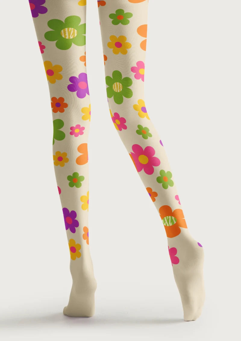 Ivory Rounded Flower Tights