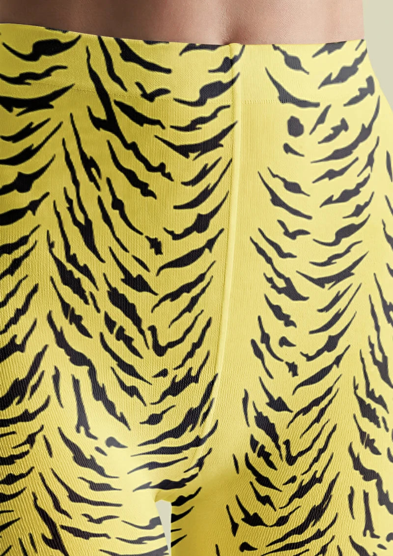 Yellow Tiger Print Tights