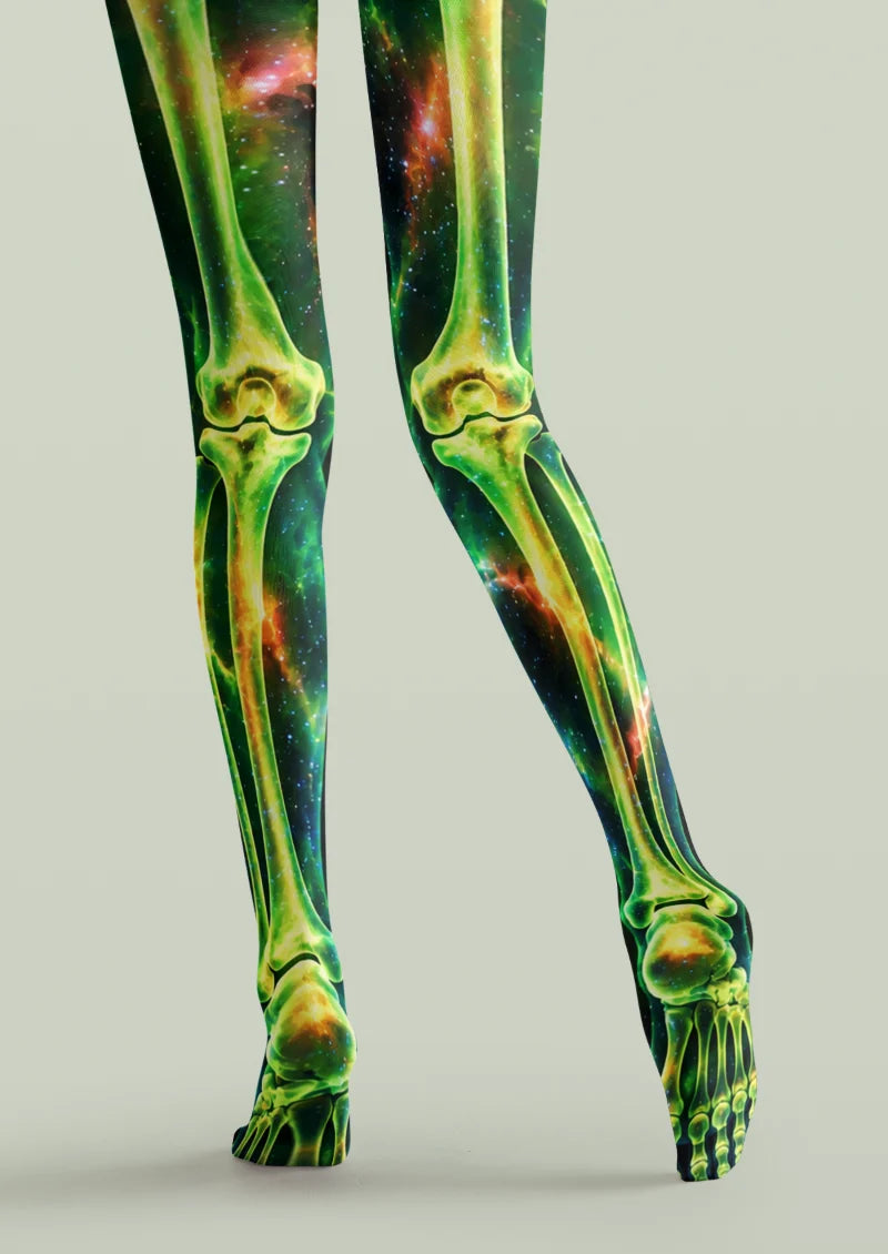 Black Cosmic Skeleton Tights