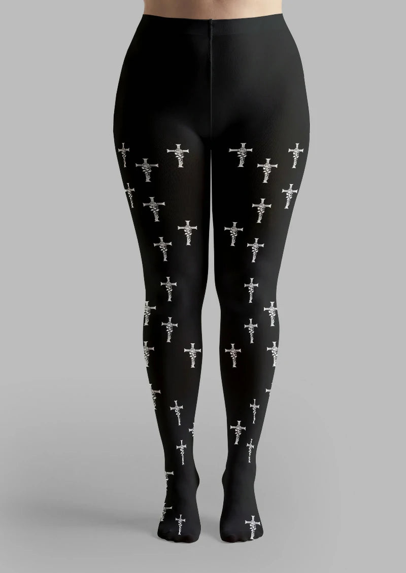 Black Rose Cross Tights