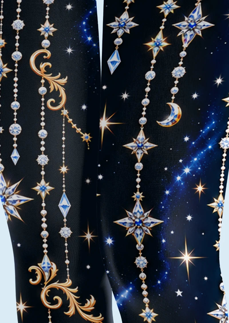 Navy Star and Moon Tights