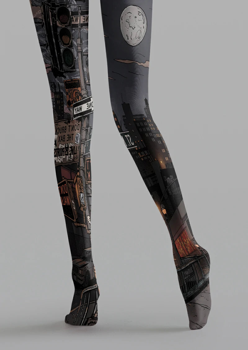 Gray City Street Tights