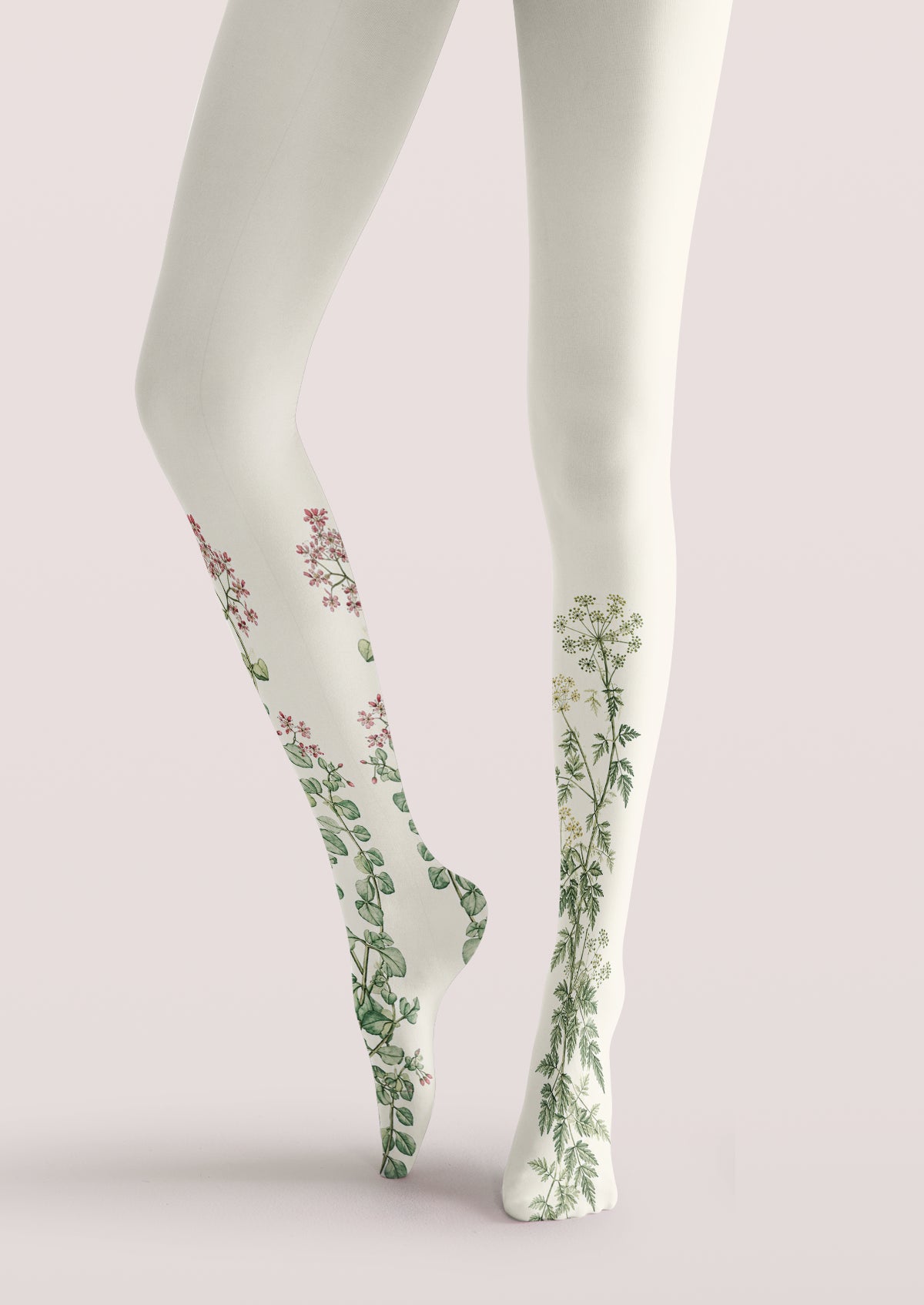 Ivory Wildflower Tights