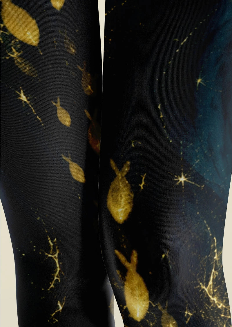 Golden Fish Starry Galaxy Tights Hosiery Pantyhose