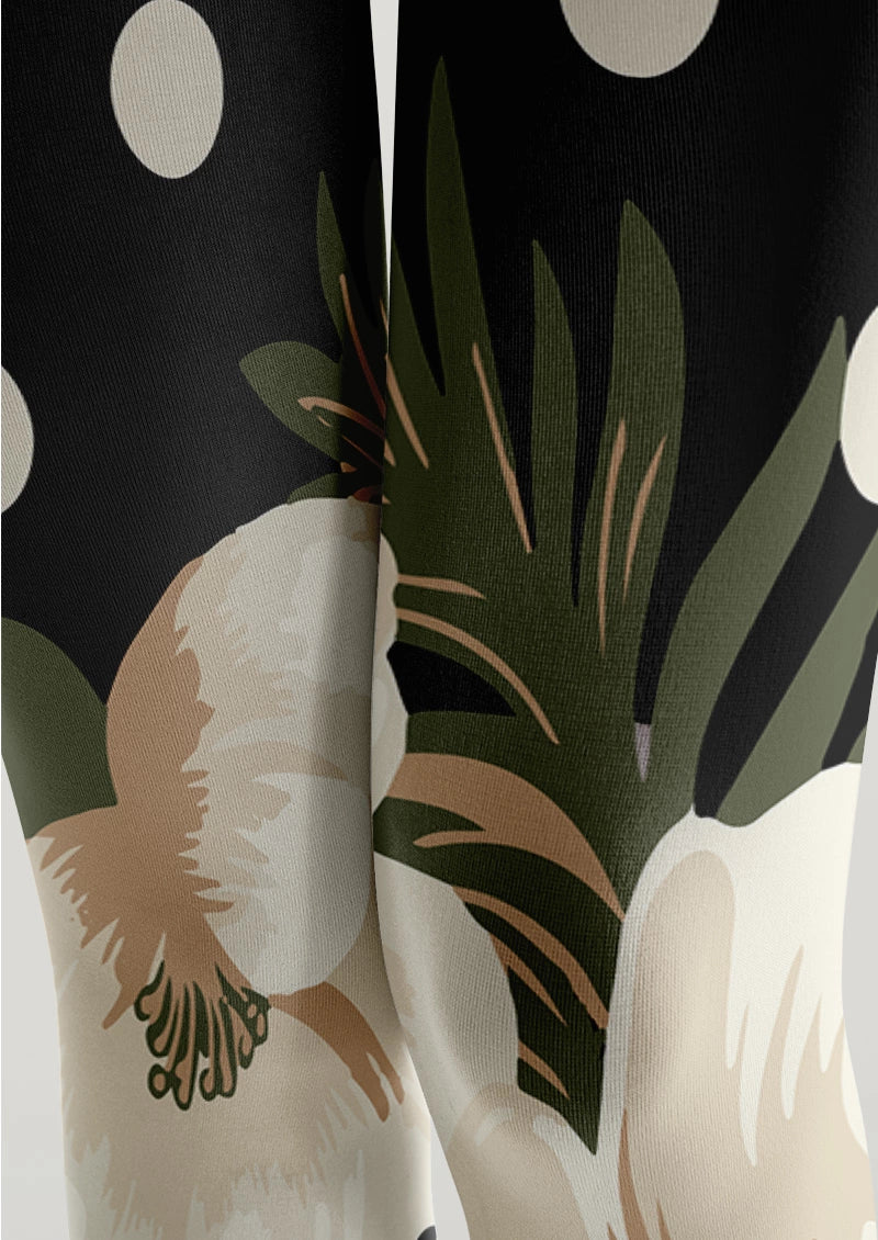 Oversized Floral Polka Dot Tights Hosiery Pantyhose